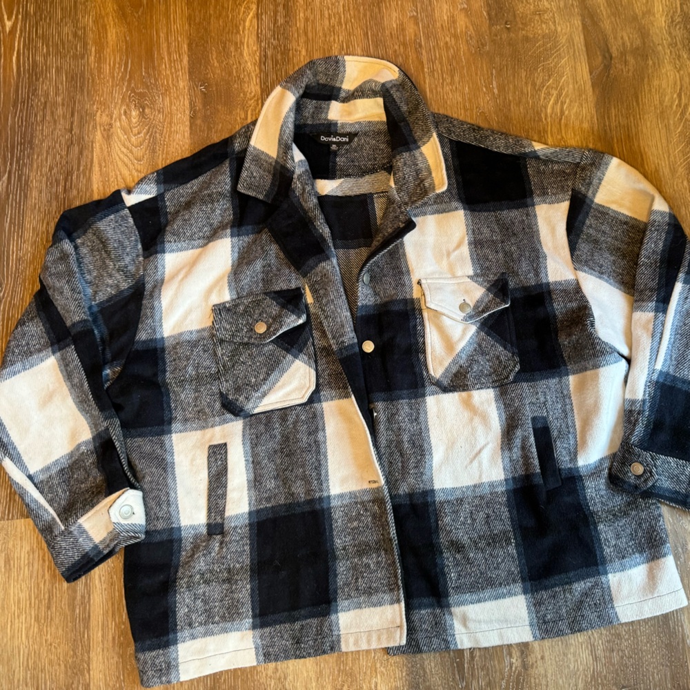 Navy plaid oversized Shacket 3XL by‎ Davi & Dani